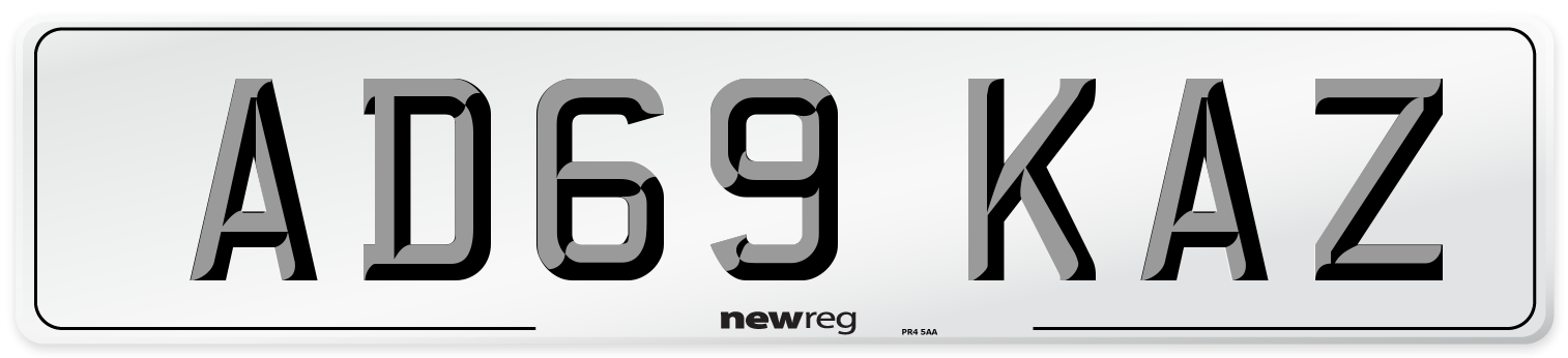 AD69 KAZ Number Plate from New Reg